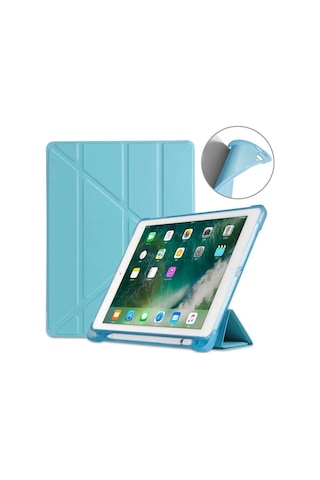Apple Uyumlu iPad A16 11. Nesil 2025 11 Inç Kılıf Kalem Bölmeli Trifolding Standlı Uyku Modlu Silikon Kapak Kapaklı Kılıf