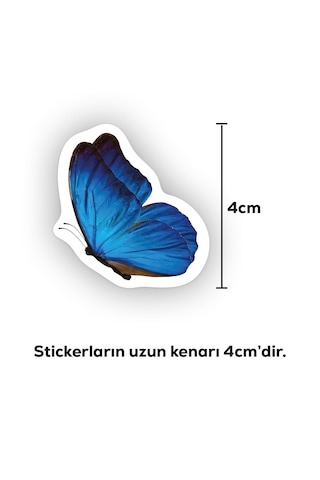 Renkli Kelebekler Sticker Paketi 22 Parça Kaliteli Su Geçirmez Etiket Seti Çok Renkli