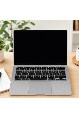 Türkçe Q Klavye Koruyucu Macbook Air 13 A1932 A2179 A2337 M1 Uyumlu Uk Iso Ters L Enter Ultra İnce Silikon Keyboard Cover Siyah