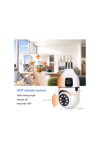 Raynox Rx-tys202 Çift Kameralı Ampule Takılabilir Kablosuz Uzaktan İzleme Wifi Güvenlik Kamerası