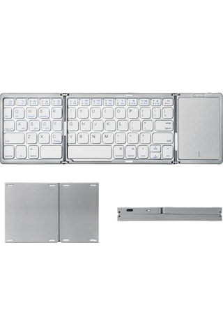 Katlanabilir Beyaz Her Cihaza Bluetooth İle Uyumlu Portatif Taşınabilir Dokunmatik Mini Klavye-1395