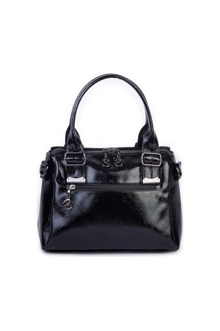 Nas 1455 Kadın Taşlı El Ve Omuz Çantası Siyah Rugan Siyah