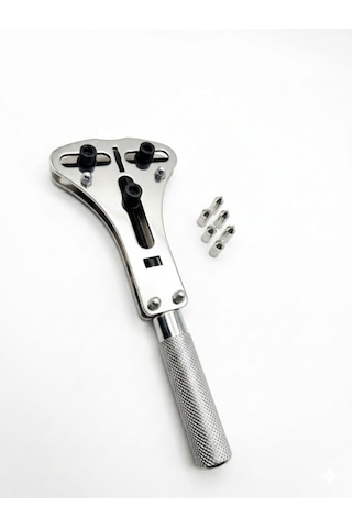 Çelik Saat Arka Kapak Açma Aleti Tamir Aparatı Metalik Gri