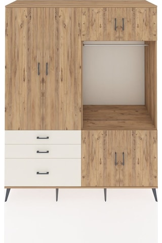 Kronos Gardrop 7 Raflı 3 Çekmeceli Tek Askılı 176x59x221 Çam-çam/aytaşı Çam/aytaşı