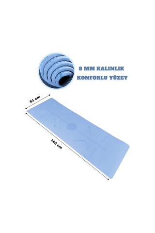 Xtr Fitness Tpe Yoga Matı ve Egzersiz Minderi 8 Mm Mavi