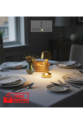 Zenlight Metal Dokunmatik Şarjlı Masa Lambası Altın