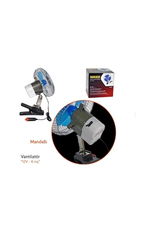 Niken 12v Vantilatör 6 Inç 21w Mandallı