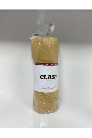 Clasy Tek Kişilik %100 Pamuk Ranforce Lastikli Çarşaf Seti 100 X 200 Hardal