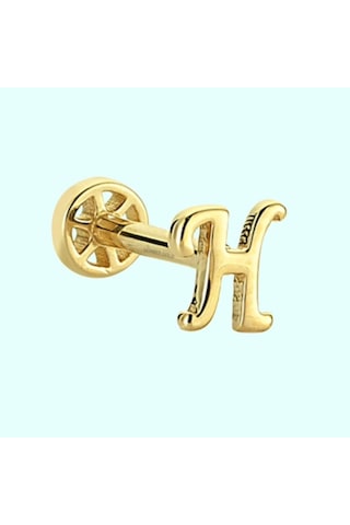 Altın Piercing -H- Harf 14 Ayar Tragus
