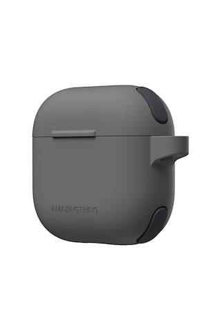 Airpods 4 Kılıf Amazingthing Airbag Köşe Tasarımlı Omni Serisi Silikon Kılıf Siyah