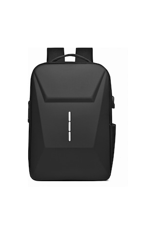 Laptop Notebook Sırt Çantası Usb Şarj Giriş Fermuar Kilitli Siyah