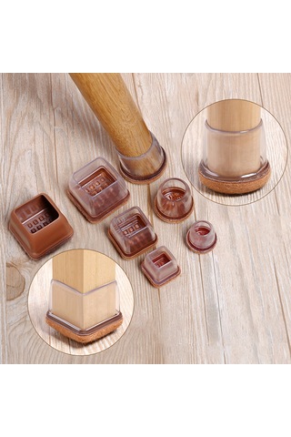 Monyee 8 Adet Küçük Kare Şeffaf Sandalye Ayak Koruması - Sessiz Hareketli, Dayanıklı Tpe, Zemini Korumak İçin Masa/sandalye Ayaklık