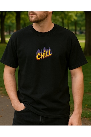 Hugo Boss Chill Baskılı T-shirt Siyah