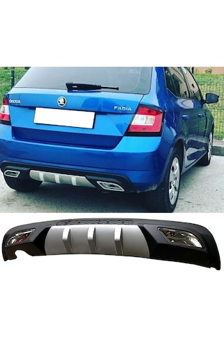 Skoda Fabia Difüzör Difizör Gri + Kare Egzoz Görünüm C Tip