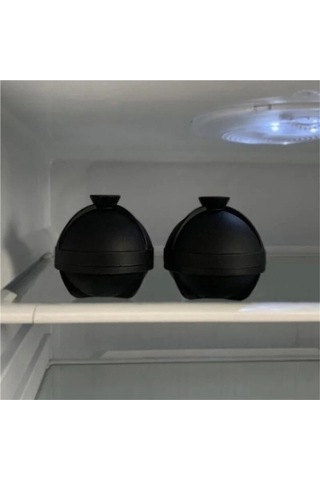 Didadodo Viski Buz Kalıpları 6cm - 2'li Siyah Set - Dıy Ev Barı Siyah Metal Siyah