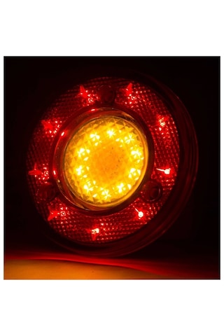 Ahmet Otomotiv Yuvarlak Otobüs-minibüs Stop Lambası 19 Led 12/24v Sarı/kırmızı