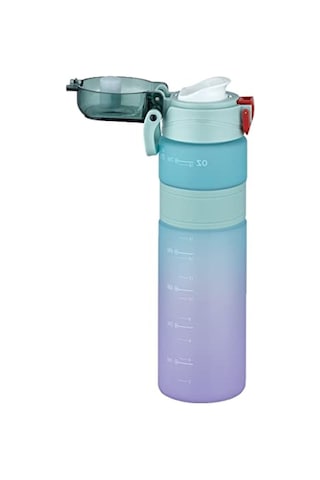 800ml Kaydırmaz Silikon Gövde Motivasyon Su Matarası