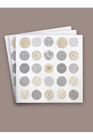 Ake Kağıt Baskılı Peçete Altınyaldız Siyah Desenli 100 Adet