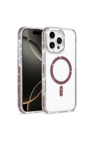 Apple iPhone Uyumlu 16 Pro Max Kılıf M-safe Şarj Özellikli Zore Tera Silikon Kapak - Mürdüm