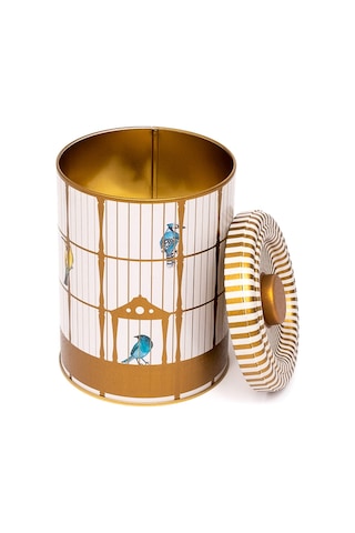 Bird Cage Desenli Yuvarlak Metal Sarımsaklık, 14 X 18 Cm, 2.5 Lt