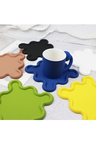 Silikon Esnek Yastık Bardak Altlığı - Kahverengi