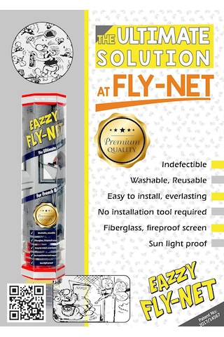 Eazzy Fly-net Fransız Balkon Kapı Sinekliği / 100x220cm