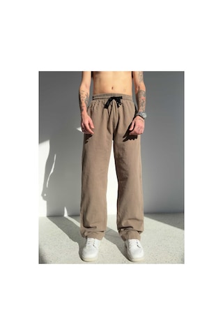 Zaee Keten Baggy Pantolon Koyu Kahverengi