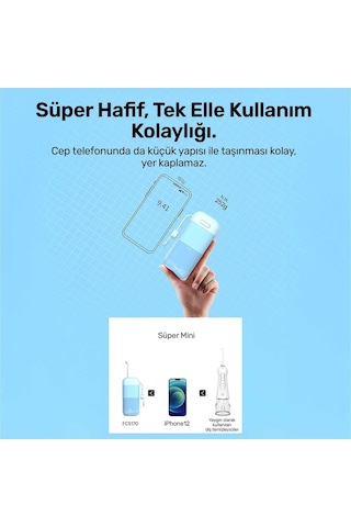 Npo Nicefeel Fc5170 Mini Taşınabilir,şarjlı, Diş Teli/protez Bakım Ve Profesyonel Ağız Duşu-mavi