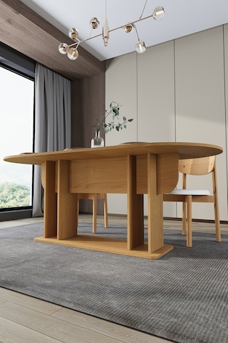 Modern 8 Kişilik Mutfak Yemek Masası %100 Mdf Mutfak Yemek Odası Masası Ym08 Karına