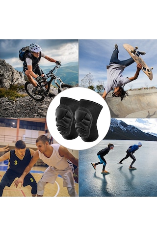 Wezone Ekstra Kalın Sünger Dizlik - Basketbol, Dans Ve Outdoor Sporlar İçin Rahat Koruma Siyah