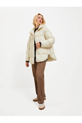 Jjxx Kapüşonlu Kırık Beyaz Kadın Mont 12237579 001