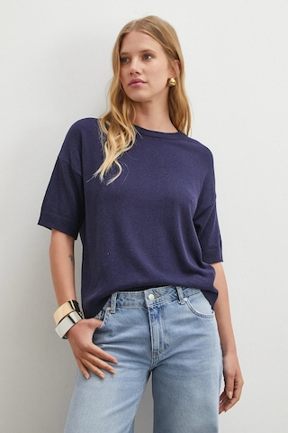 Never More Bisiklet Yaka Triko T-shirt Lacivert