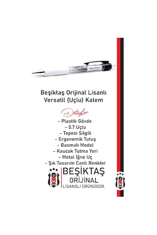 Beşiktaş Orijinal Plastik Gövde Versatil Uçlu Kalem 0.7 Kutulu