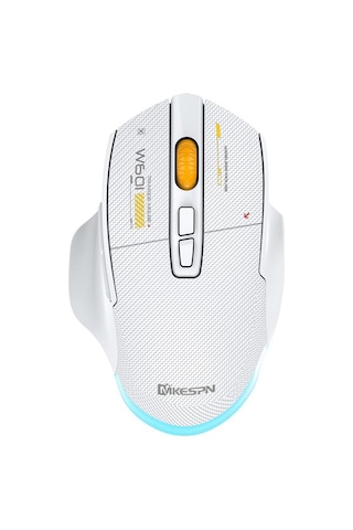 Mkespn W601 Sessiz Kablosuz Üç Modlu Makro Oyun Faresi Karbon Fiber 12800dpı Bluetooth Fare Beyaz Diğer
