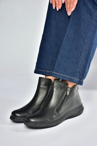 Fox Shoes V398577603 Siyah Hakiki Deri Kadın Bot Siyah-hakiki Deri