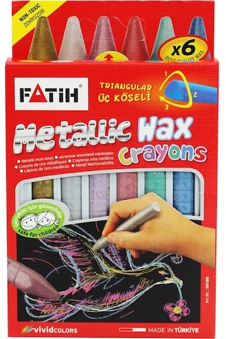 Fatih Metalik Jumbo Wax Crayon 6 Renk Mum Boya 50180
