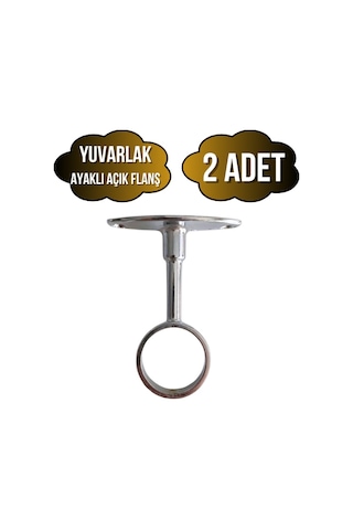 Yuvarlak Ayaklı Açık Askı Borusu Flanşı Mobilya Yuvarlak Boru Flanşı Metal Boru Çapı:25mm 2 Adet Krom