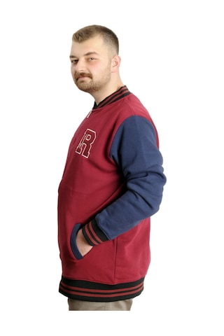 Mode Xl Büyük Beden Erkek Kolej Mont Fermuarlı Ceket Reputatıon 23634 Bordo Bordo