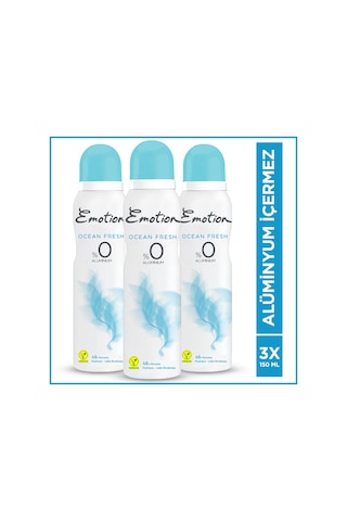 Emotion Ocean Fresh Kadın Sprey Deodorant 3 x 150 ML