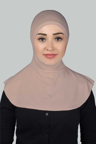Altobeh Kadın Tesettür Pratik Boyunluklu Hijab - Sporcu Bone Pudra