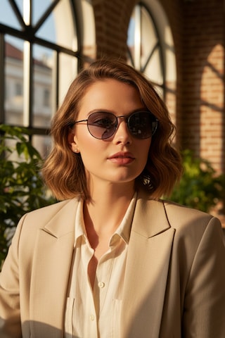 Daniel Klein Dk3263-1 Degrade Siyah Metalik Smoke Frame Yuvarlak Oval Polarize Camlı Unisex Güneş Gözlüğü Metalik - Siyah