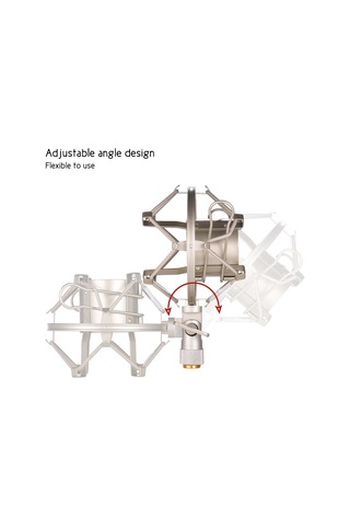 Reedark Metal Mikrofon Şok Montajı 43-46mm - Gümüş Tampon, Titreşim İzolasyonu, 3/8" & 5/8" Uyumlu, Stüdyo/görüntülü Konferans - Altın