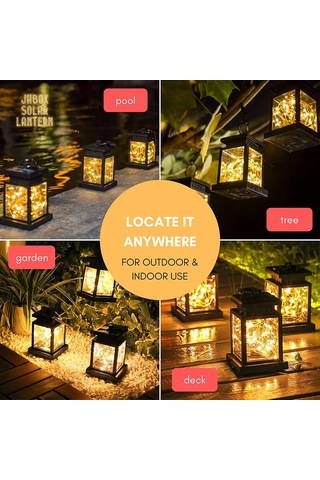 Gajeena Güneş Enerjili Cam Kavanozlı Mavi Işık, Bahçe/patio İçin Ip65 Su Geçirmez Bakır Tel Led, 8-10 Saat Süre, 2 Adet Hediye Kutusu Seti