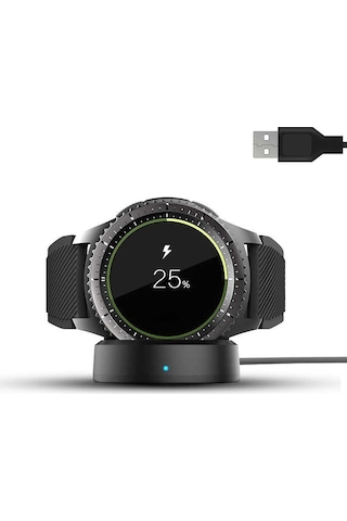 Samsung Galaxy Uyumlu Watch Gear S2 S3 S4 Sort Usb Akıllı Saat Şarj Kablosu Standı