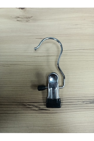 Uzmangrupraf Uzman Grup Raf Metal Tek Mandallı Askı-Eşarp Askısı-20'Li Paket Siyah