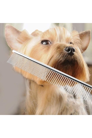 Duffa Metal Düz Kedi Ve Köpek Tarağı, Pet Kuaför Tarağı, Tüy Kesmek İçin Tarak, Köpek Kıtık Açıcı Tarak