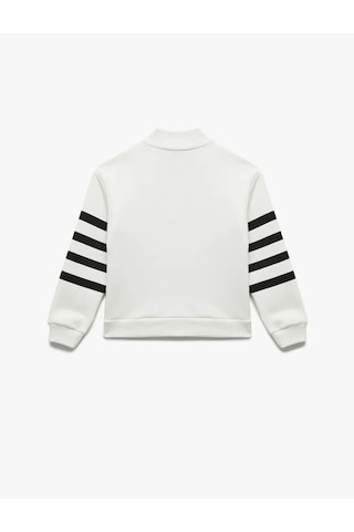 Koton Fermuarlı Yarım Balıkçı Yaka Oversize Siyah Kız Çocuk Sweatshirt 6wkg10059ak Siyah