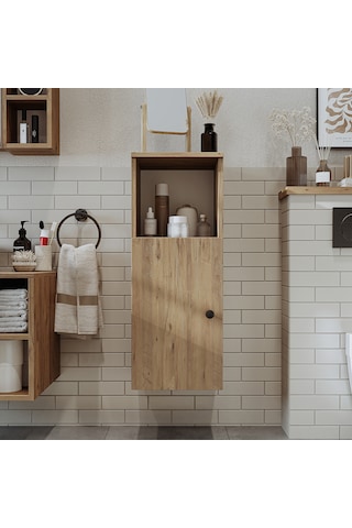 Banyo Dolabı Mat Mdf 90 X 35 Cm Banyo Boy Dolabı Atlantik Atlantik Çam