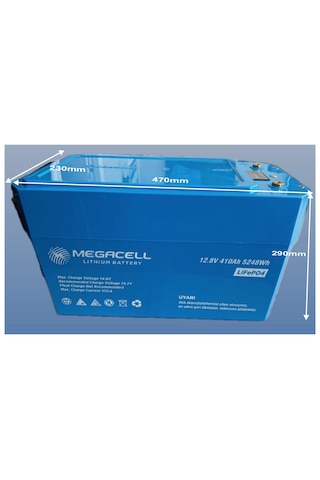 Megacell 12.8v 410ah Lifepo4 Lityum Demir Fosfat Akü Prizmatik