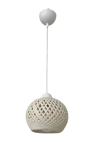 Sarkıt İp Top Avize 20cm Başlık Ampul Dahil Değildir 70cm Kablo Ahşap